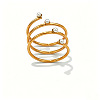 304 Stainless Steel & Imitation Pearl Cuff Open Rings WG0B10F-03-1
