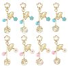 4Pcs 4 Styles Alloy Enamel Pendant Keychains HJEW-FS00052-2