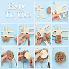 4Pcs Unfinished Wood Yarn Ball Making Tools AJEW-WH0596-590-4