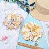 2Pcs 2 Colors Polyester Camellia Brooches JEWB-FG0001-64B-4