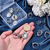 16Pcs 4 Styles Adjustable 304 Stainless Steel Open Cuff Ring Components STAS-SC0020-85-3