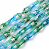 Two Tone Spray Painted Handmade Transparent Acrylic Cable Chains TACR-T022-01T-1