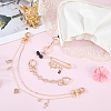 Alloy with Resin Cherry Keychains & Alloy Enamel with Iron Musical Note Brooch & Alloy Rhinestone Heart Charm Purse Chains & Alloy Rhinestone Heart Link Purse Strap Extenders SJEW-AR00001-4