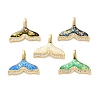 Brass Micro Pave Clear Cubic Zirconia Pendants KK-S048-05G-1