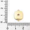 Brass Micro Pave Clear Cubic Zirconia Connector Charms KK-M303-04G-03-3