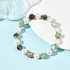 8MM Natural Green Line Jasper & Cultured Freshwater Pearl Round Beaded Stretch Bracelets for Women BJEW-JB14239-1