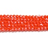 Opaque Solid Color Electroplate Glass Beads Strands GLAA-F029-P4mm-C03-1