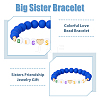 6Pcs 6 Color Word BIG SIS Acrylic & Polymer Clay & CCB Heart Beaded Stretch Bracelets Set BJEW-FI0001-53-4