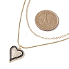 Double Layer Brass Micro Pave Clear Cubic Zirconia Heart Pendant Necklaces for Women NJEW-JN04979-3