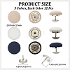 36Pcs 3 Colors Flat Round Cloth Cap Nail Buttons BUTT-CY0001-34-2