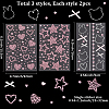 6 Sheets 3 Styles Acrylic Rhinestone Face Body Stickers AJEW-SP0002-68B-2