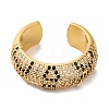 Rack Plating Brass Cubic Zirconia Open Cuff Rings for Women RJEW-S242-05G-2