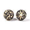 ABS Plastic Leopard Print Round Beads SACR-T017-75A-01-2