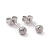 Non-Tarnish 304 Stainless Steel Ball Stud Earrings for Women EJEW-C038-01P-1