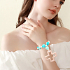 Wood & Silicone Rose Beads Hanging Ornametns HJEW-BM00073-5