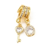 Brass Micro Pave Clear Cubic Zirconia Pendants CU-CBAD306-09G-1