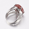 Synthetic Red Jasper Wide Band Finger Rings RJEW-K224-A03-2