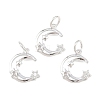 925 Sterling Silver Pave Clear Cubic Zirconia Charms STER-A049-08A-S-1