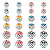 24Pcs 3 Styles Round Brass Rhinestone Beads KK-TA0003-25-1