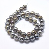 Electroplated Natural Agate Beads Strands G-O164-01A-6mm-2