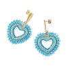 Glass Seed Bead Dangle Earrings EJEW-MZ00768-01-4