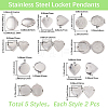10Pcs 5 Styles 316 Surgical Stainless Steel Locket Pendants STAS-SP0001-94-2