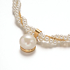 304 Stainless Steel Acrylic Pearl Jewelry Sets X-SJEW-L414-02-3