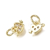 Brass Micro Pave Clear Cubic Zirconia Charms CU-L001-19G-01-2
