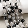 Natural Black Rutilated Quartz Beads Strands G-D295-6mm-1
