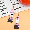 Witch Hat with Ghost Acrylic Dangle Earrings FS-WG1324F-01-2