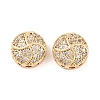 Brass Micro Pave Clear Cubic Zirconia Beads KK-S389-26G-1