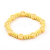 Handmade Polymer Clay Lemon Stretch Beaded Bracelets BJEW-JB06046-1