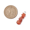 3Pcs Natural Rose Quartz & South Red Agate & Citrine Chip Beaded Constellation Pendants PALLOY-JF03043-01-2