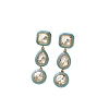 Brass Enamel & Clear Cubic Zirconia Stud Dangle Earrings WGFA43A-01-5