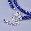 Natural Lapis Lazuli Beaded Necklaces NJEW-K114-A-A06-3