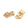Brass Micro Pave Clear Cubic Zirconia Charms KK-S360-119-NF-2