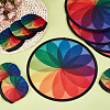 Polyester Foldable Flying Disc Fans with Storage Bag AJEW-WH00670-127A-4