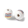 Mother's Day Theme Printed Wood European Beads WOOD-F016-07-1