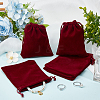 Beebeecraft 20Pcs Rectangle Velvet Drawstring Pouches TP-BBC0001-03B-01-4