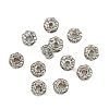 Flower Brass Crystal Rhinestone Bead Spacers RB-D302-P-4