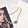 Alloy & Wood & Resin Cube Round Polygon Beaded Necklaces for Women FS-WG78C23-01-1