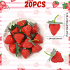 20Pcs Resin Simulated Strawberry AJEW-SP0003-29-2