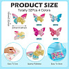 32Pcs 4 Colors Butterfly Transparent Resin Cabochons RESI-TA0004-44-4