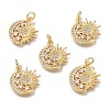 Brass Micro Pave Clear Cubic Zirconia Pendants X-ZIRC-Q023-09G-2