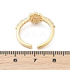 Brass Micro Pave Clear Cubic Zirconia Open Cuff Rings for Women RJEW-R011-04G-5