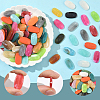 100Pcs Oval Imitation Gemstone Acrylic Beads OACR-SP0001-65-3