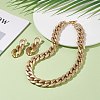 CCB Plastic& Acrylic Curb Chain Necklace & Dangle Stud Earrings SJEW-JS01233-03-2