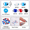 100Pcs 5 Colors Handmade Evil Eye Lampwork Beads Strands LAMP-TA0001-88B-4