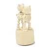 DIY Double Puppet Wooden Small Animal Desktop Ornaments DJEW-G023-05-2