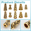 80Pcs 5 Colors Tibetan Style Cone Alloy Bead Caps TIBE-PH0002-30AG-6
